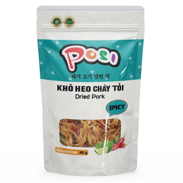 Khô Heo Posi Cháy Tỏi Gói 40G