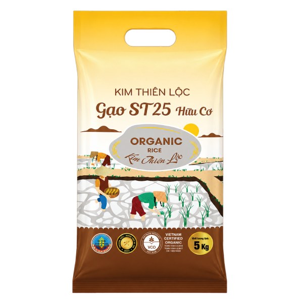 Gạo ST25 Hữu Cơ Kim Thiên Lộc Túi 5Kg