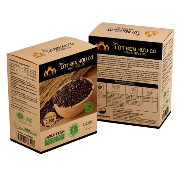 Gạo Lứt Đen Hữu Cơ Kim Thiên Lộc Hộp 1Kg