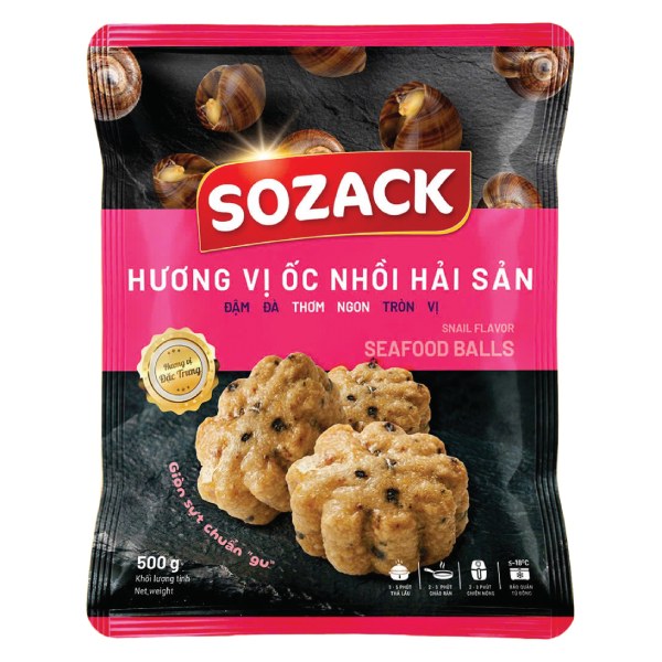 Hương Vị Ốc Nhồi Hải Sản Sozack LC Foods Gói 500G