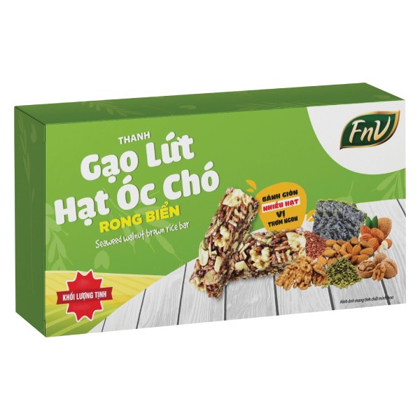Thanh Gạo Lứt FnV Óc Chó Rong Biển Hộp 72G