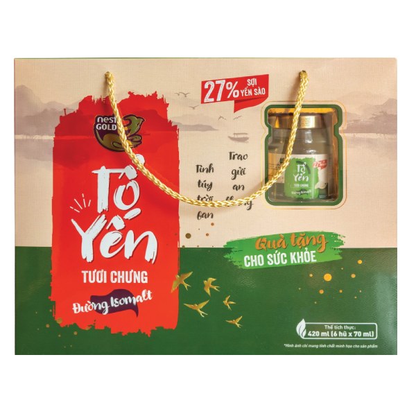Hộp 6 Nước Yến Nest Gold Isomalt 27% 70Ml