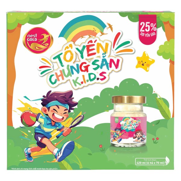 Hộp 6 Nước Yến Nestgold Kids 25% 70Ml