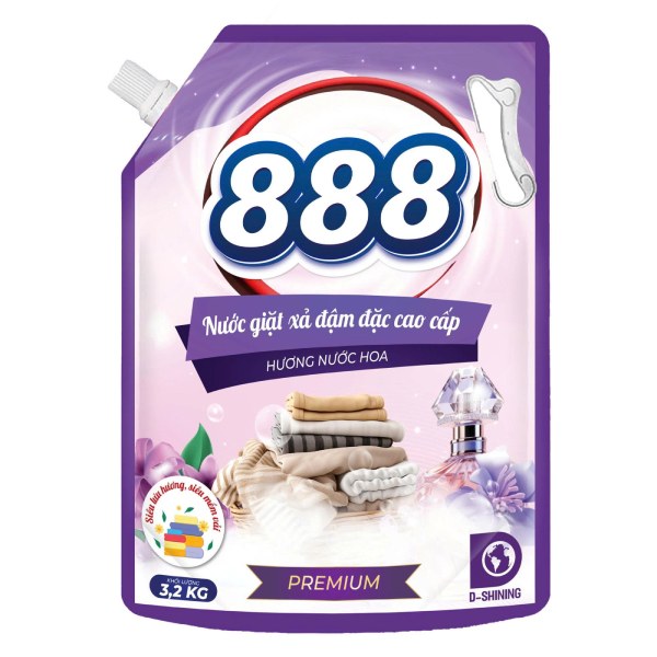 (Only Emartmall) Nước Giặt Xả 888 Hương Nước Hoa Premium Túi 3.2Kg