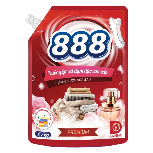 (Only Emartmall) Nước Giặt Xả 888 Hương Nước Hoa Bali Túi 3.2Kg