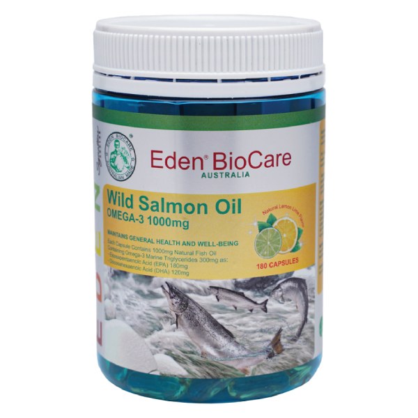 Thực Phẩm Bảo Vệ Sức Khỏe Eden Biocare Dầu Cá Hồi Omega3 Hũ 180 Viên