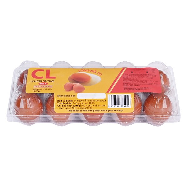 Hộp 10 Trứng Gà Tươi CL Size L