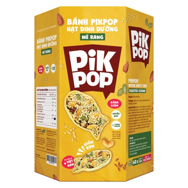 Bánh Hạt Dinh Dưỡng Pikpop Mè Rang Hộp 60G