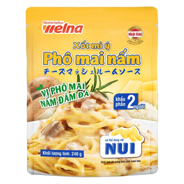 Xốt Mì Ý Nisshin Phô Mai Nấm Gói 240G