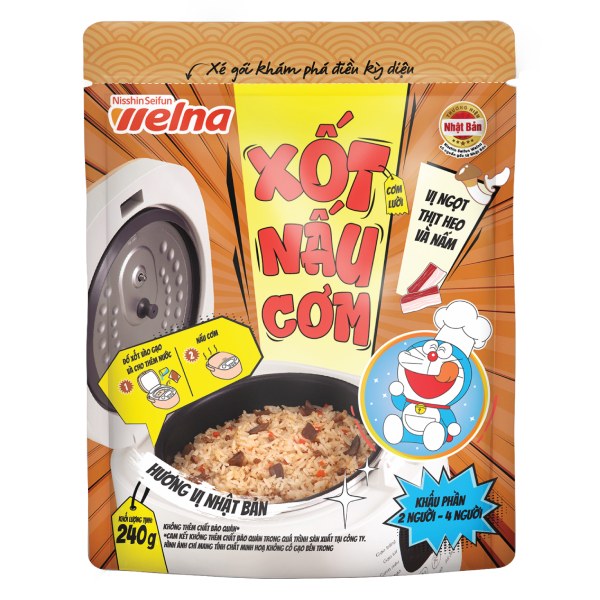 Xốt Nấu Cơm Nisshin Vị Ngọt Thịt Heo Và Nấm Gói 240G