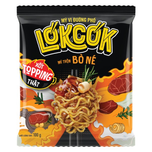 Mì Trộn Lókcók Bò Né Gói 100G