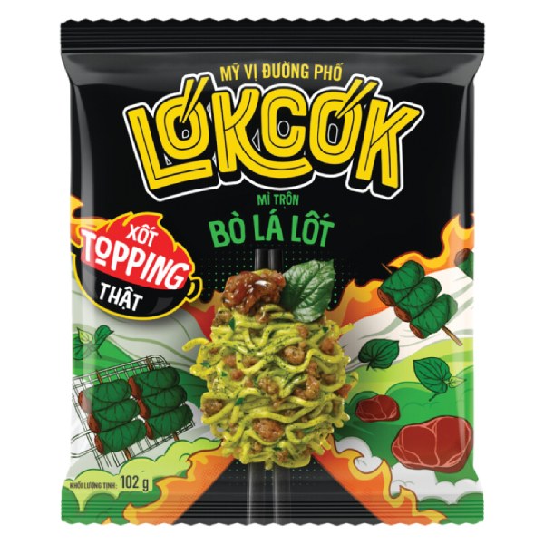 Mì Trộn Lókcók Bò Lá Lốt Gói 102G