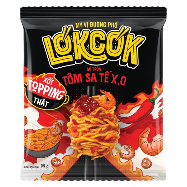 Mì Trộn Lókcók Tôm Sa Tế X.O Gói 99G