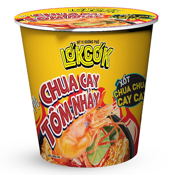 Mì Lókcók Chua Cay Tôm Nhảy Ly 70G