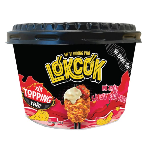 Mì Trộn Lokcok Gà Cay Phô Mai Tô 91G