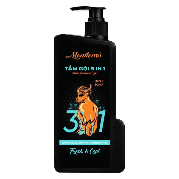 Tắm Gội 3IN1 Menitems Fresh & Cool 650G