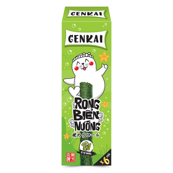 Rong Biển Genkai Nướng Cuộn Vị Tự Nhiên Hộp 18G
