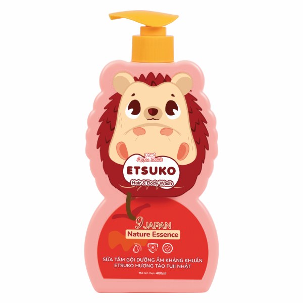 Sữa Tắm Gội Trẻ Em Etsuko Táo Chai 400Ml