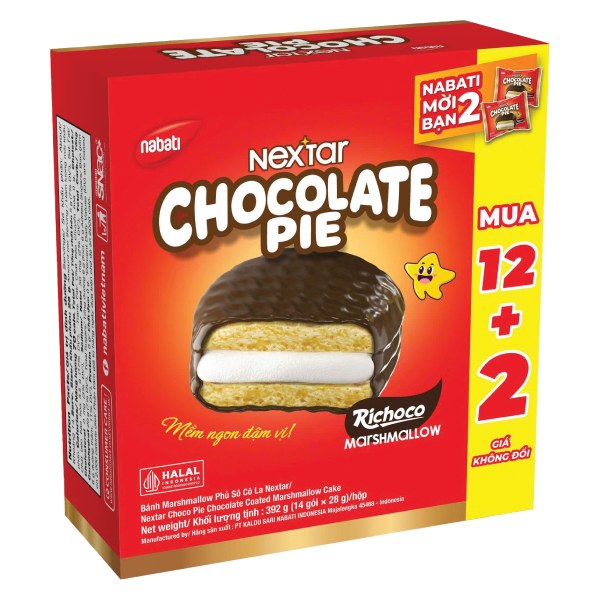 Bánh Chocolate Pie Nabati Nextar Hộp 392G