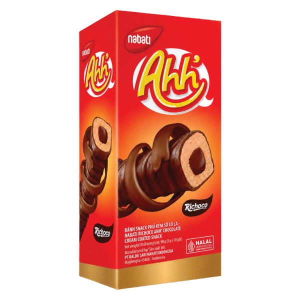 Bánh Xốp Nabati Ahh Vị Kem Socola Hộp 90G