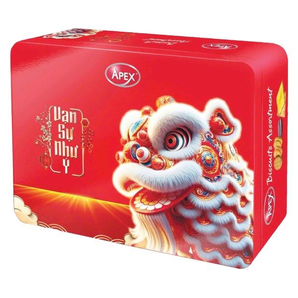 Bánh Quy Hỗn Hợp Apex Lân Đỏ Hộp Thiếc 422G