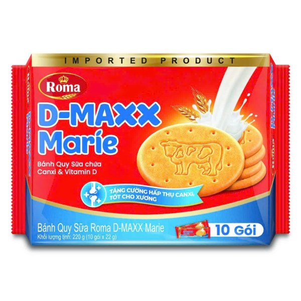 Bánh Quy Sữa Roma Marie D-Maxx Gói 220G