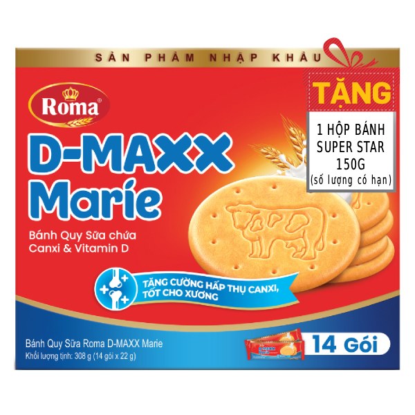 Bánh Quy Sữa Roma D-Maxx Marie Hộp 308G