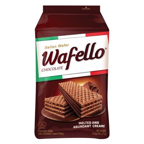Bánh Xốp Wafello Chocolate Gói 210G 