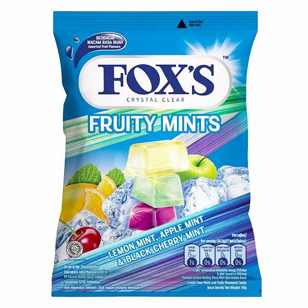Kẹo Cứng Fox's Trái Cây Bạc Hà Gói 90G