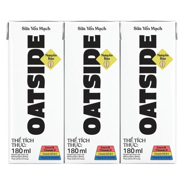 Lốc 3 Sữa Yến Mạch Oatside Vị Nguyên Bản Hộp 180Ml