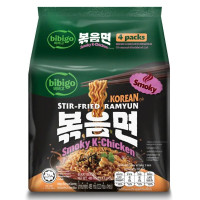Lốc 4 Mì Xào Bibigo Gà Xông Khói Gói 122G